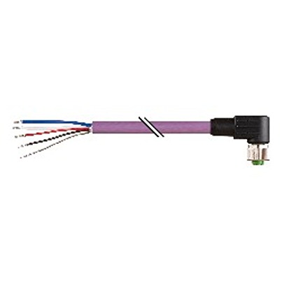 B&R Female 5 way M12 to 5 way Unterminated Actuator/Sensor Cable, 20 m