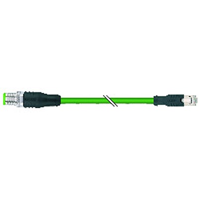 B&R Male 4 way Straight to Male 4 way Straight Actuator/Sensor Cable, 2 m