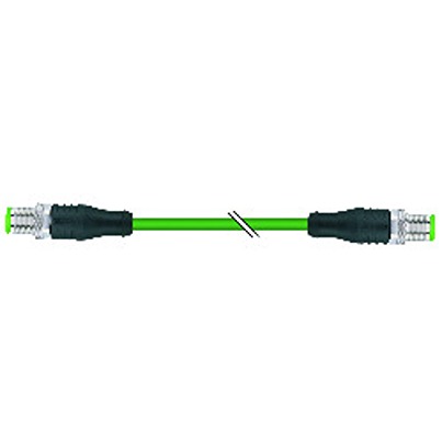 B&R Male 4 way Straight to Male 4 way Straight Actuator/Sensor Cable, 1 m