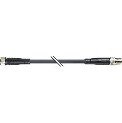 B&R Male 4 way Straight to Female 4 way Straight Actuator/Sensor Cable, 1 m