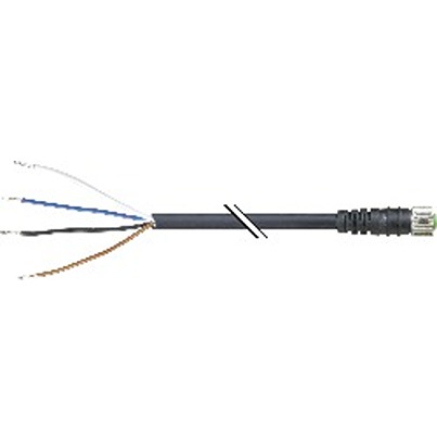 B&R Female 4 way Straight to 4 way Unterminated Actuator/Sensor Cable, 20 m