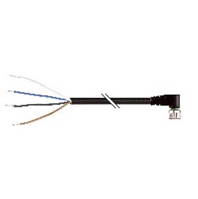 B&R Female 4 way Right Angle to 4 way Unterminated Actuator/Sensor Cable, 250 mm
