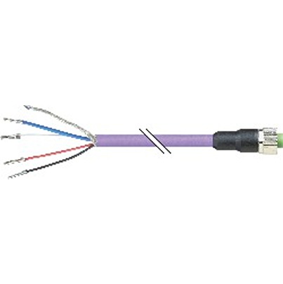 B&R Female 5 way Straight to 5 way Unterminated Actuator/Sensor Cable, 1 m
