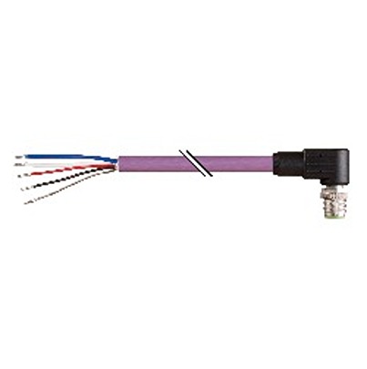 B&R Male 4 way Right Angle to 4 way Unterminated Actuator/Sensor Cable, 2 m