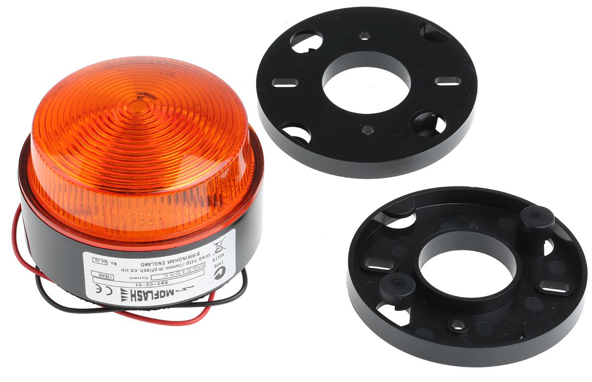 x80-02-01 Moflash X80 Series Amber Flashing Beacon 230V, Xenon Bulb Surface, IP67