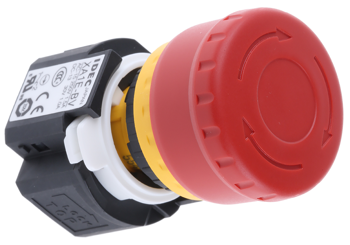 Idec XA Series Emergency Stop Push Button, Panel Mount, 4PST, IP65