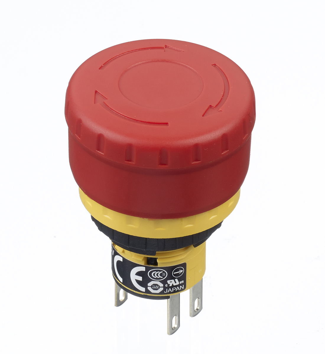 Idec XA Series Twist Release Emergency Stop Push Button, Panel Mount, 16 mm Cutout, 2 NC, IP65, IP40