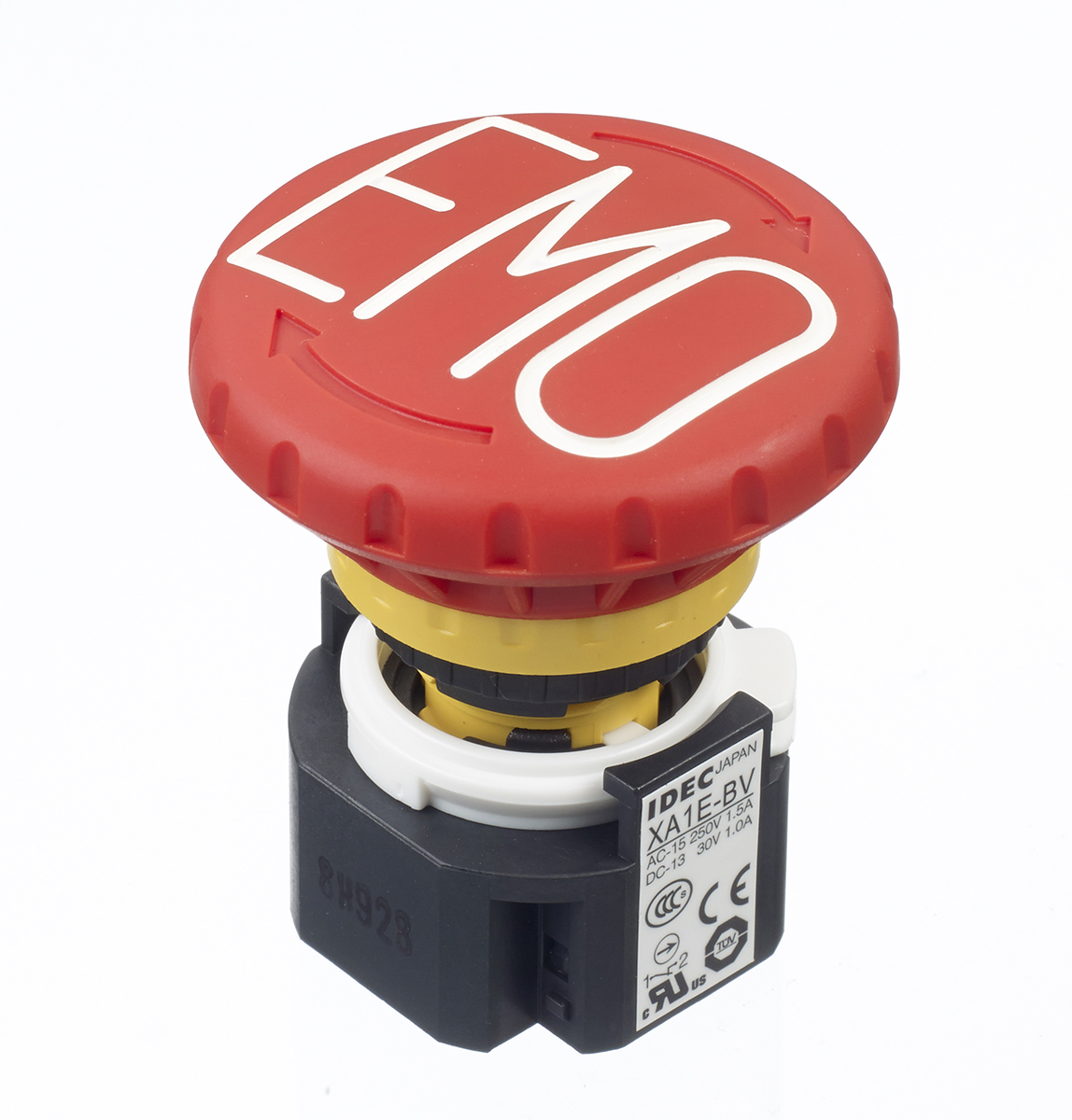 Idec XA Series Twist Release Emergency Stop Push Button, Panel Mount, 16 mm Cutout, 2 NC, IP65