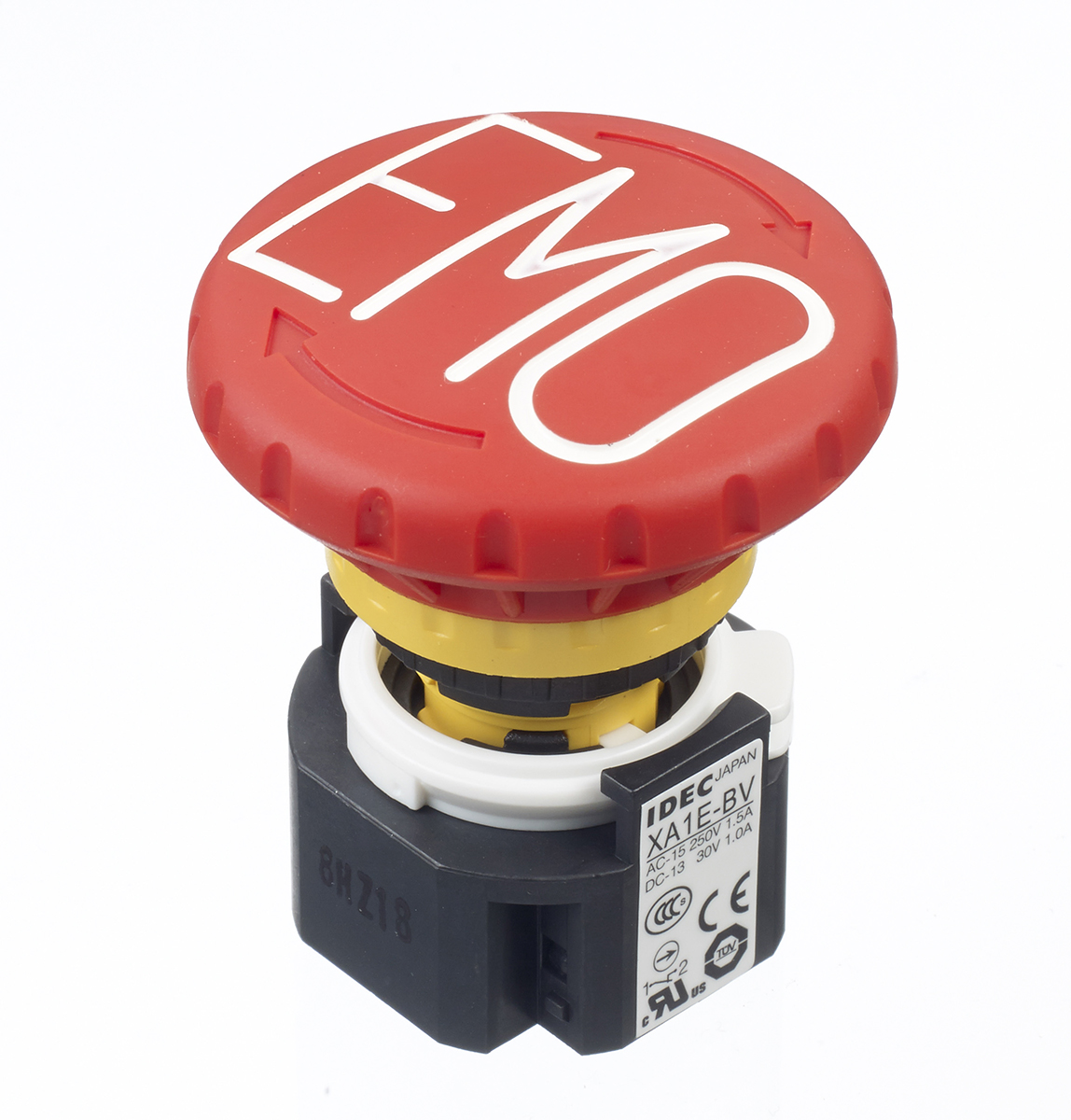 Idec XA Series Twist Release Emergency Stop Push Button, Panel Mount, 16 mm Cutout, 3 NC, IP65