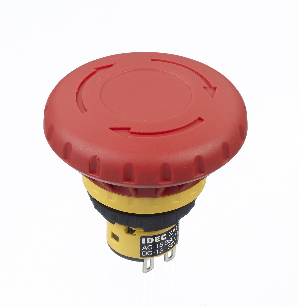 Idec XA Series Twist Release Emergency Stop Push Button, Panel Mount, 16 mm Cutout, 2 NC, IP65, IP40