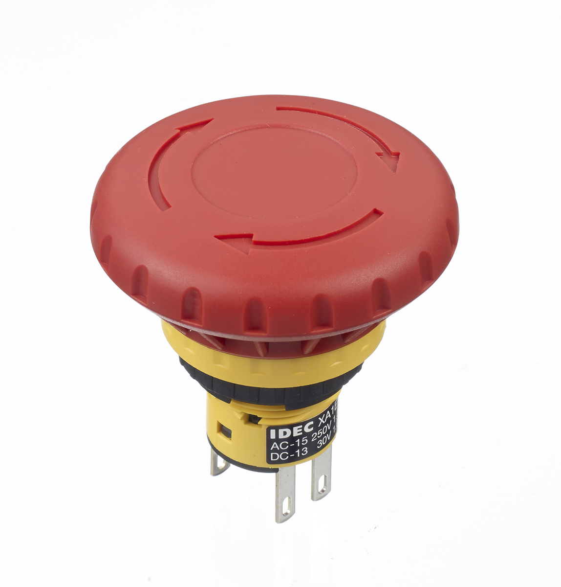 Idec XA Series Twist Release Emergency Stop Push Button, Panel Mount, 16 mm Cutout, 2 NC, IP65, IP40