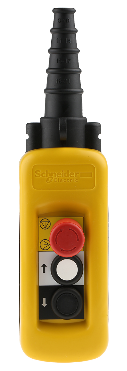 Schneider Electric DPDT Push Button Pendant Station Yellow Polypropylene
