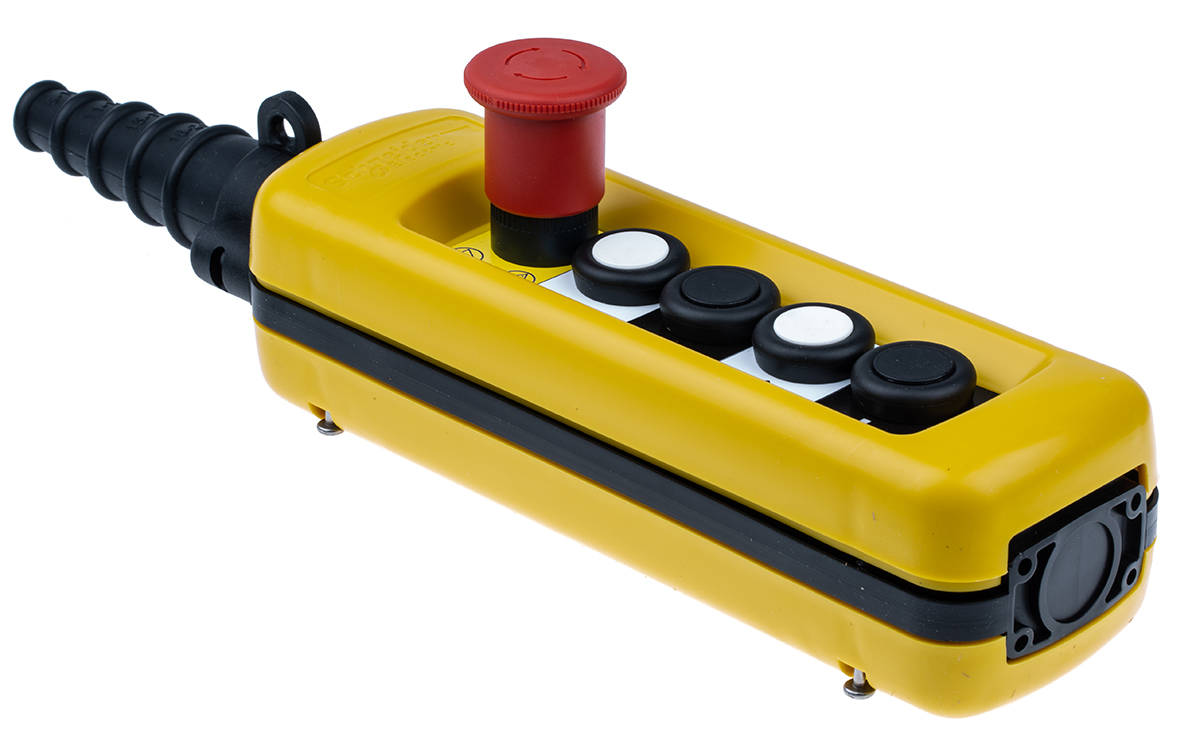 Schneider Electric 4 NO/3 NC Push Button Pendant Station Yellow Polypropylene