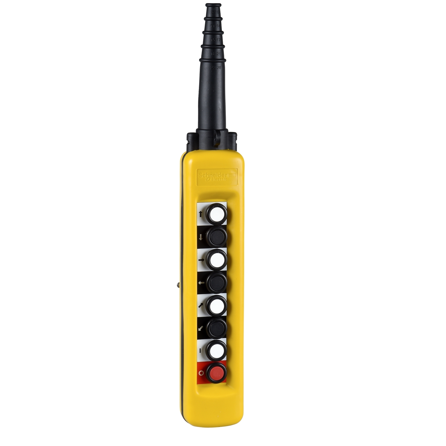 Schneider Electric Slow Break Push Button Control Station - 1 NO/1 NC, Polypropylene, 8 Cutouts, Yellow, IP65