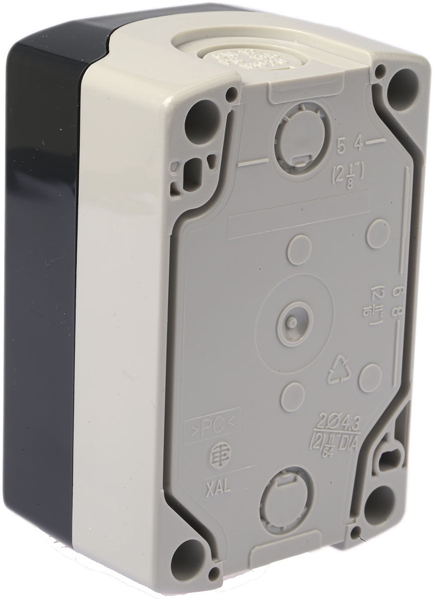 xald02 Schneider Electric Grey Polycarbonate XALD Control Station Enclosure - 2 Hole 22 mm Diameter