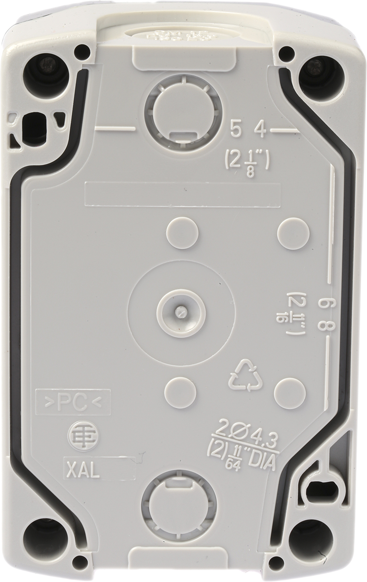 xald02 Schneider Electric Grey Polycarbonate XALD Control Station Enclosure - 2 Hole 22 mm Diameter