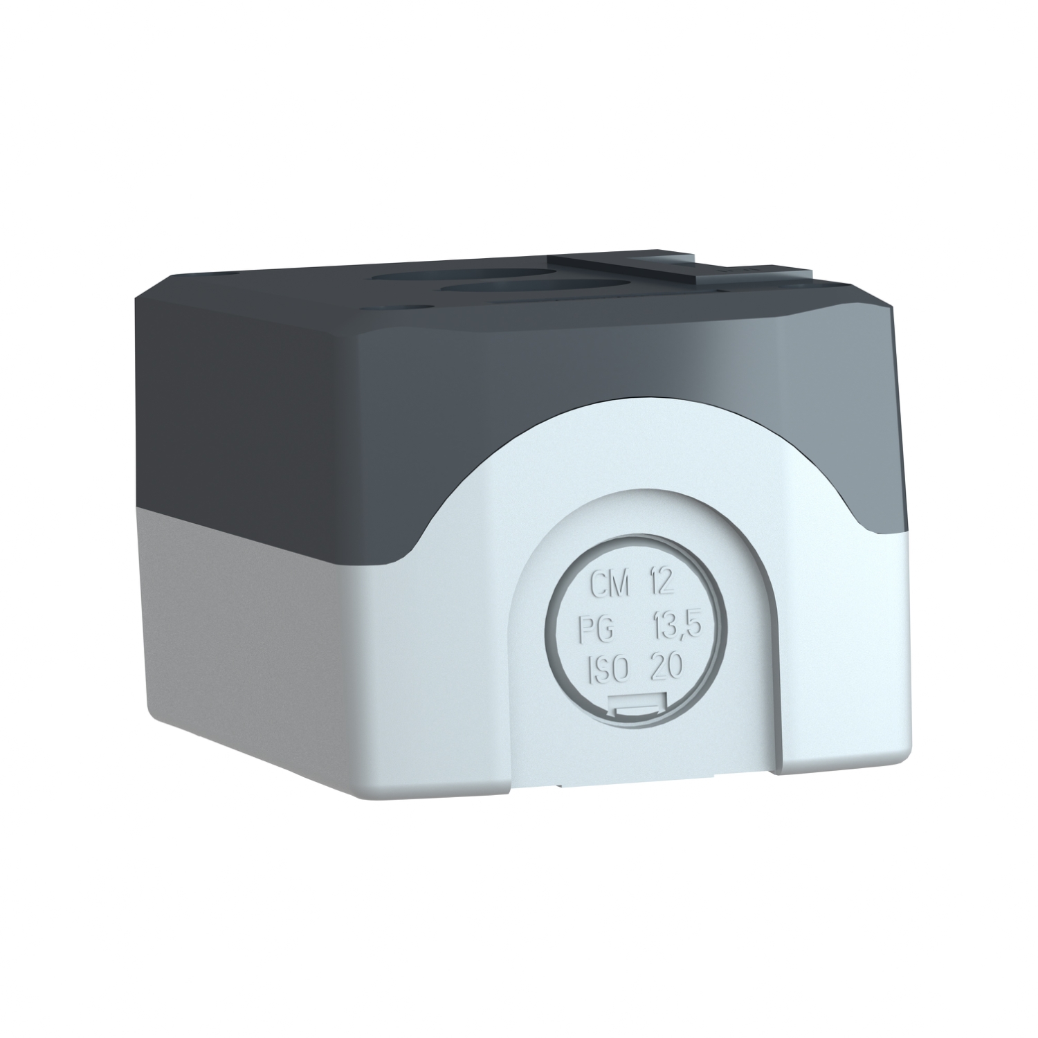xald02 Schneider Electric Grey Polycarbonate XALD Control Station Enclosure - 2 Hole 22 mm Diameter
