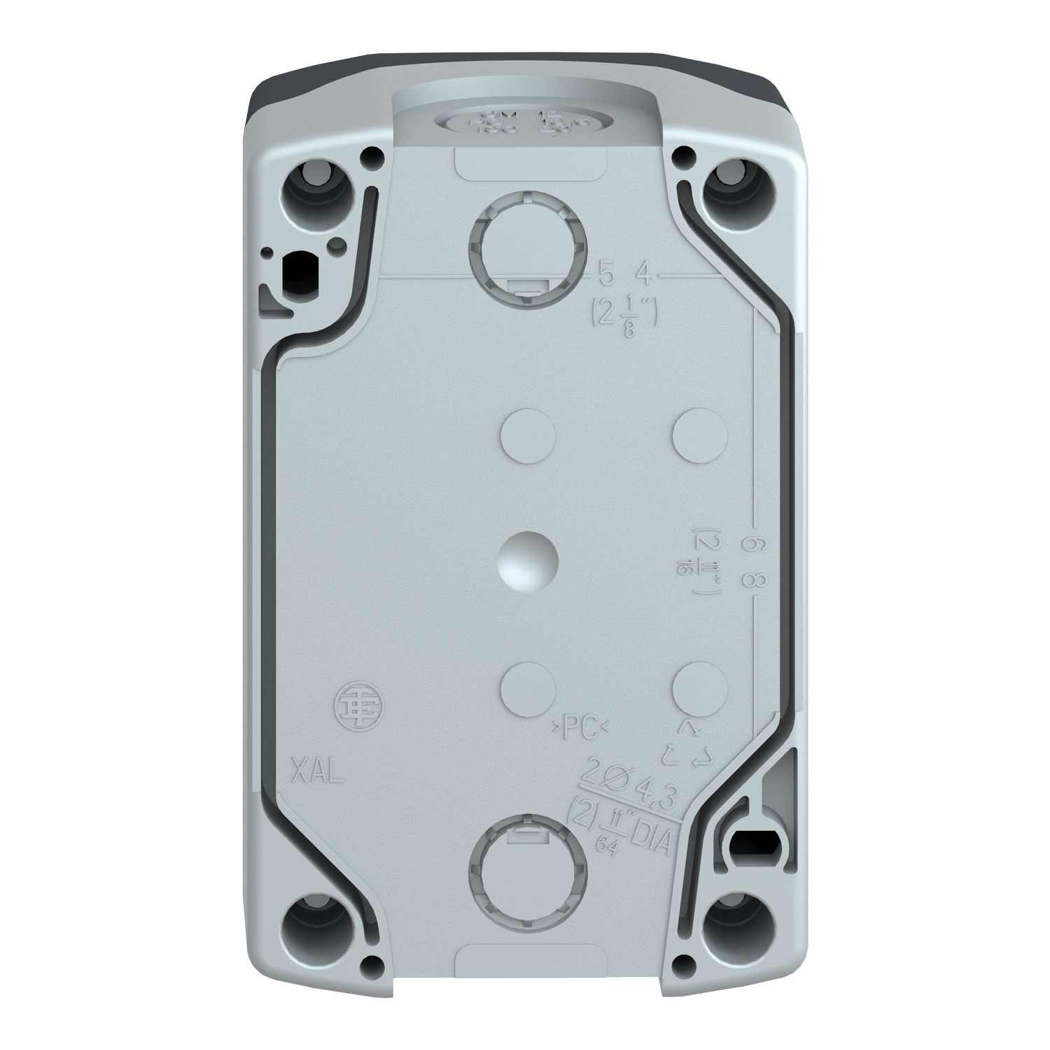 xald02 Schneider Electric Grey Polycarbonate XALD Control Station Enclosure - 2 Hole 22 mm Diameter