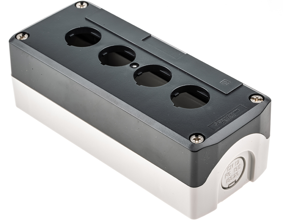 Schneider Electric Grey Plastic Harmony XALD Control Station Enclosure - 4 Hole 22 mm Diameter