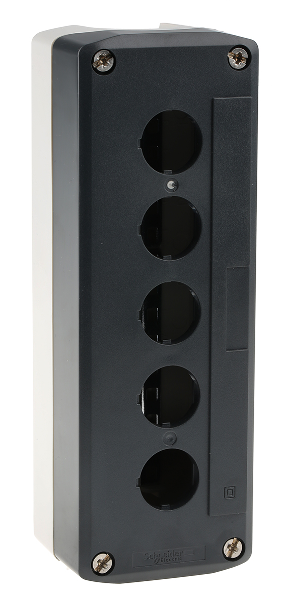 Schneider Electric Grey Plastic Harmony Control Station Enclosure - 5 Hole 22 mm Diameter