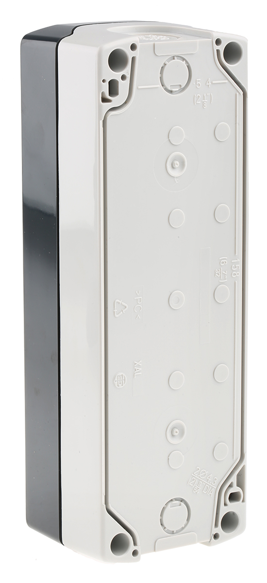 xald05 Schneider Electric Grey Plastic Harmony Control Station Enclosure - 5 Hole 22 mm Diameter