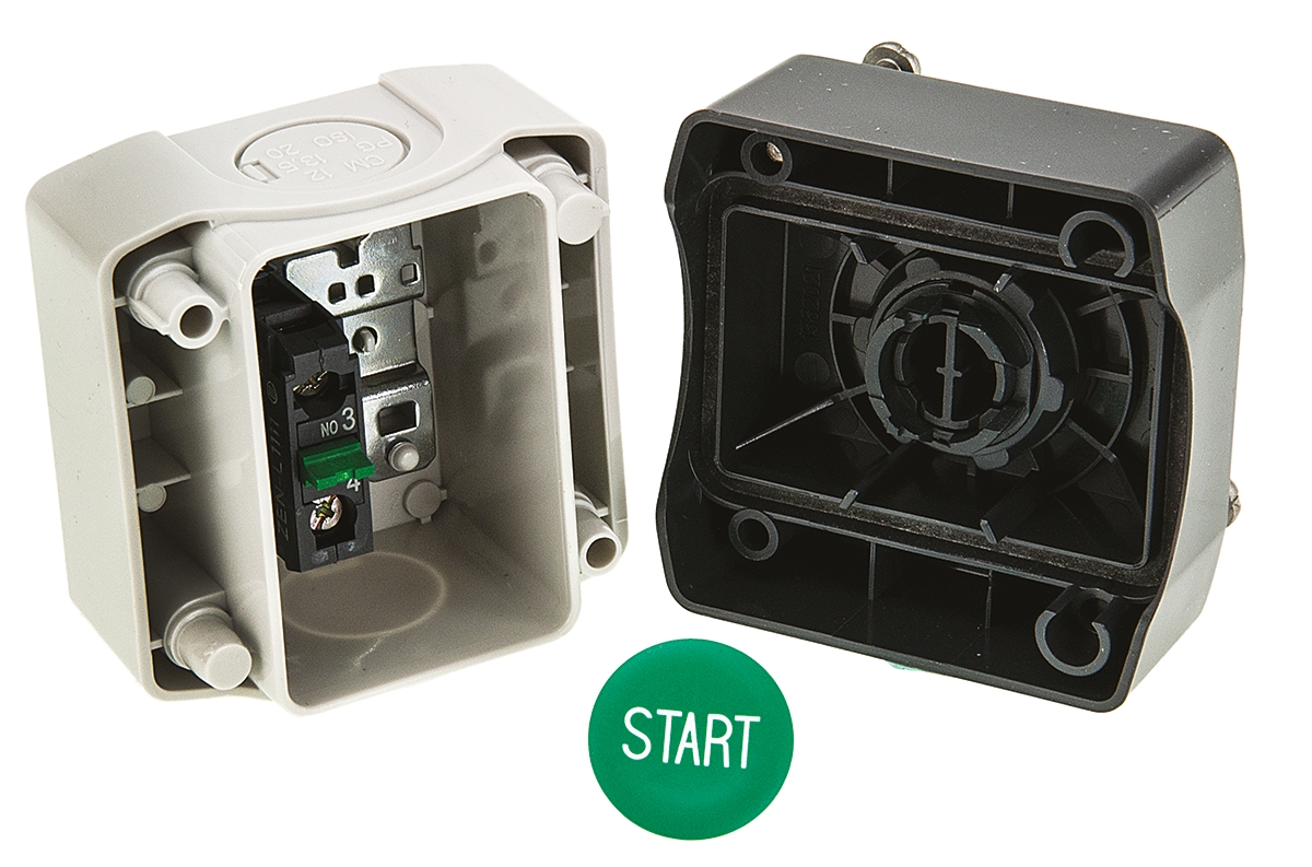 Schneider Electric Spring Return Push Button Control Station - SPST, Polycarbonate, IP69K, IP67, IP66