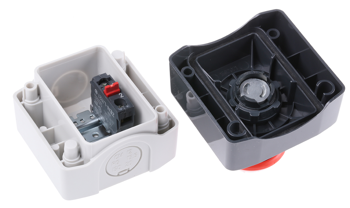 xald164 Schneider Electric Spring Return Enclosed Push Button, Polycarbonate, Red, IP66, IP67, IP69K