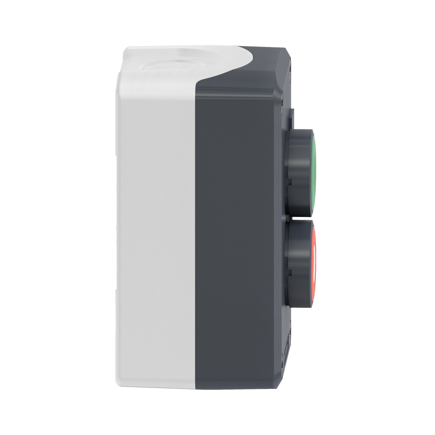 xald213 Schneider Electric Spring Return Enclosed Push Button - 1 NO/1 NC, Polycarbonate, 2 Cutouts, Green, Red, I/O, IP69K,