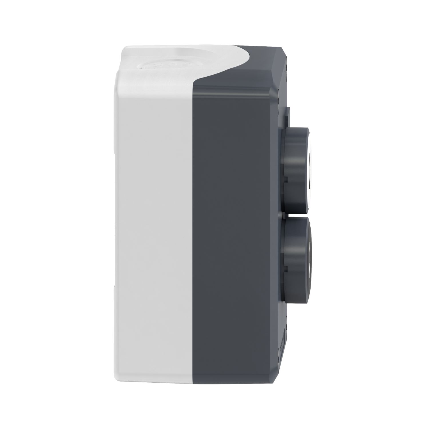 xald222 Schneider Electric Spring Return Enclosed Push Button - DPST, Polycarbonate, 1 Cutouts, White, Black, IP66, IP67, IP69K