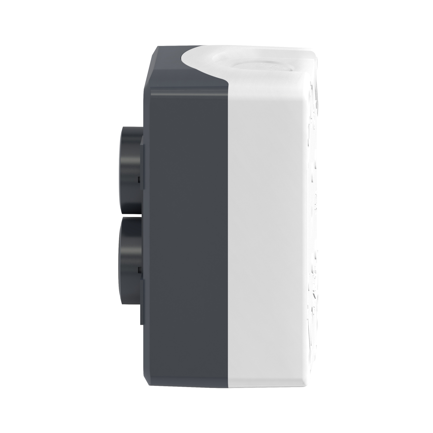xald222 Schneider Electric Spring Return Enclosed Push Button - DPST, Polycarbonate, 1 Cutouts, White, Black, IP66, IP67, IP69K