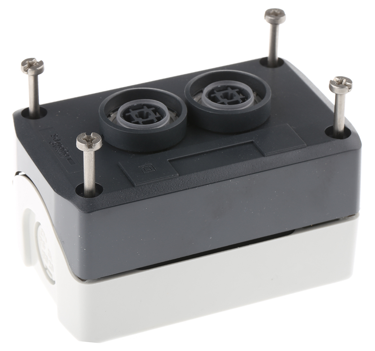 Schneider Electric Spring Return Enclosed Push Button, Polycarbonate, Black, White, IP69K, IP66, IP67
