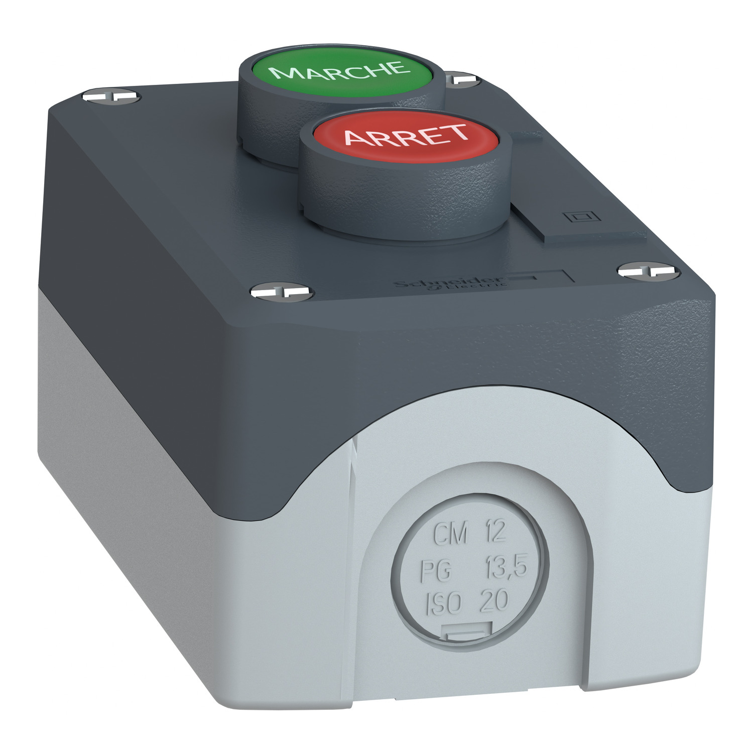xald224 Schneider Electric Spring Return Enclosed Push Button - SPST, Polycarbonate, Red, Green, IP67, IP66, IP69K