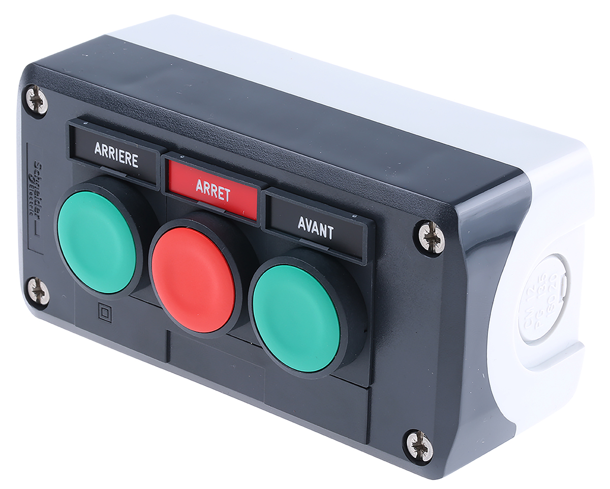 Schneider Electric Spring Return Enclosed Push Button, Polycarbonate, Green, Red, IP66, IP69K, IP67
