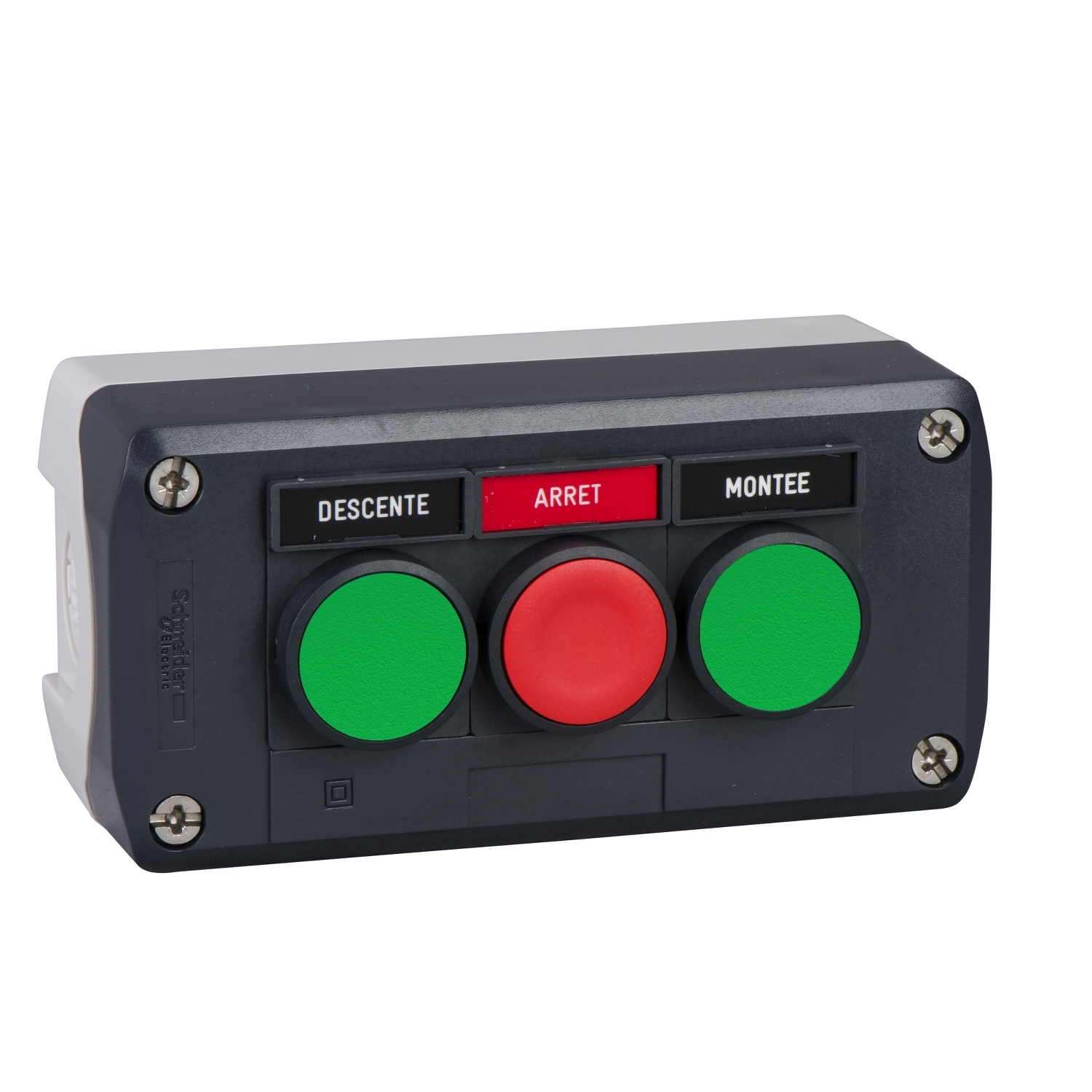 xald321 Schneider Electric Spring Return Enclosed Push Button, Polycarbonate, Green, Red, IP69K, IP66, IP67