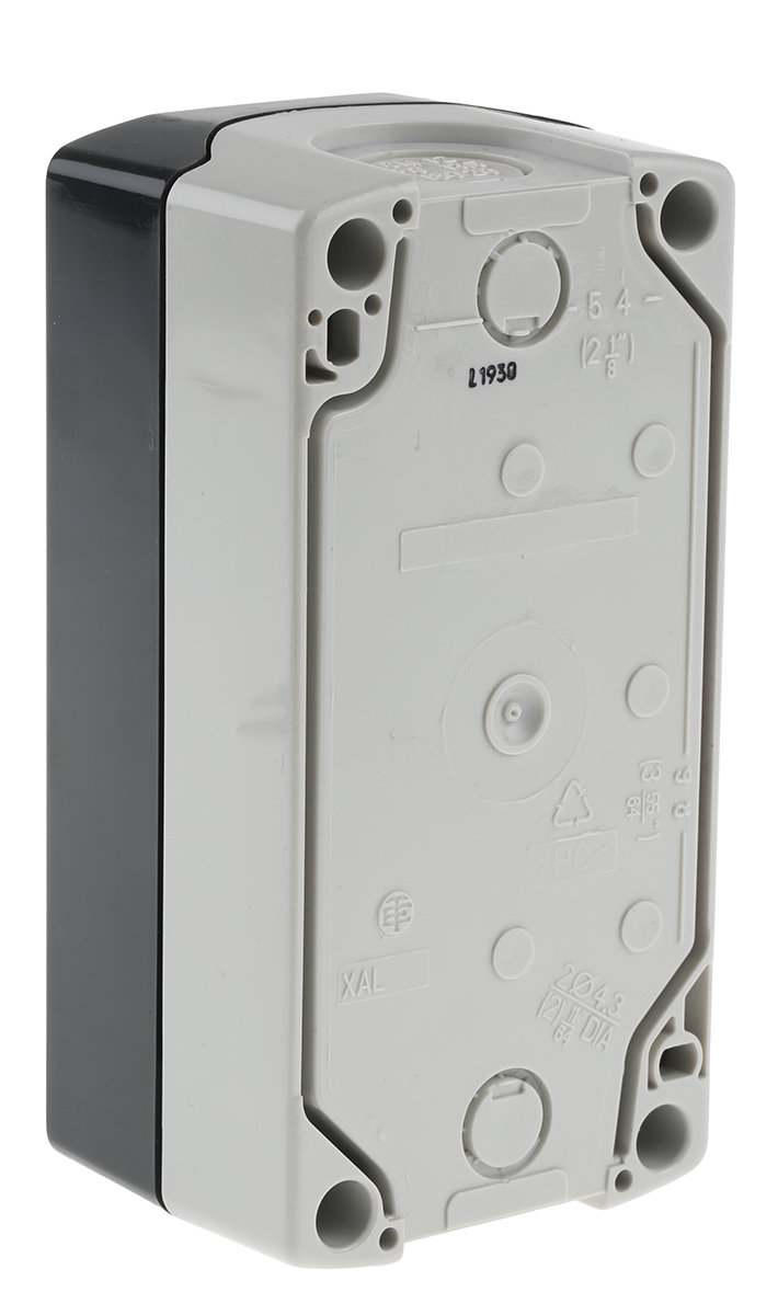 xald324 Schneider Electric Spring Return Enclosed Push Button - SPST, Polycarbonate, 3 Cutouts, Red, Black, White, Yes, IP67,