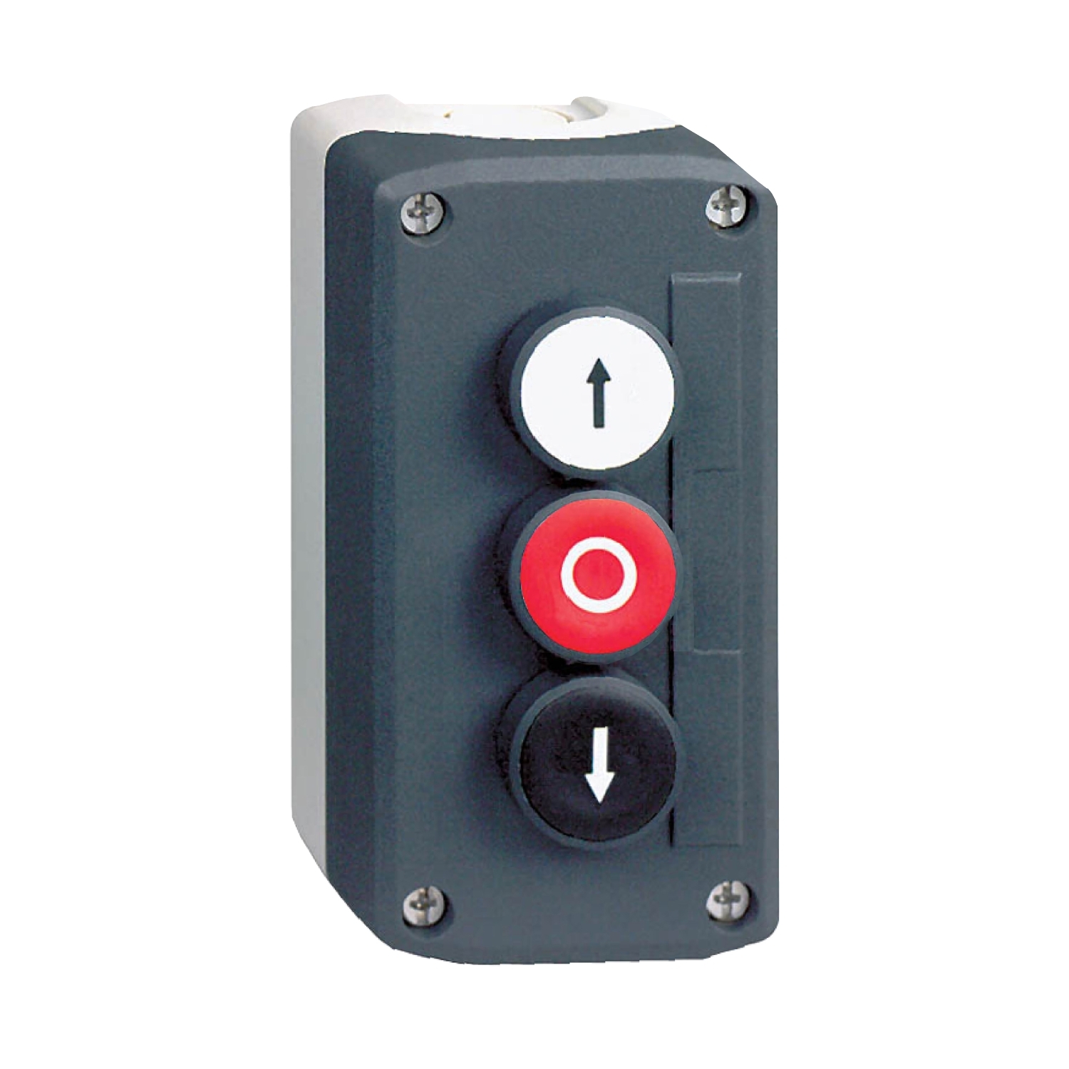 xald324 Schneider Electric Spring Return Enclosed Push Button - SPST, Polycarbonate, 3 Cutouts, Red, Black, White, Yes, IP67,
