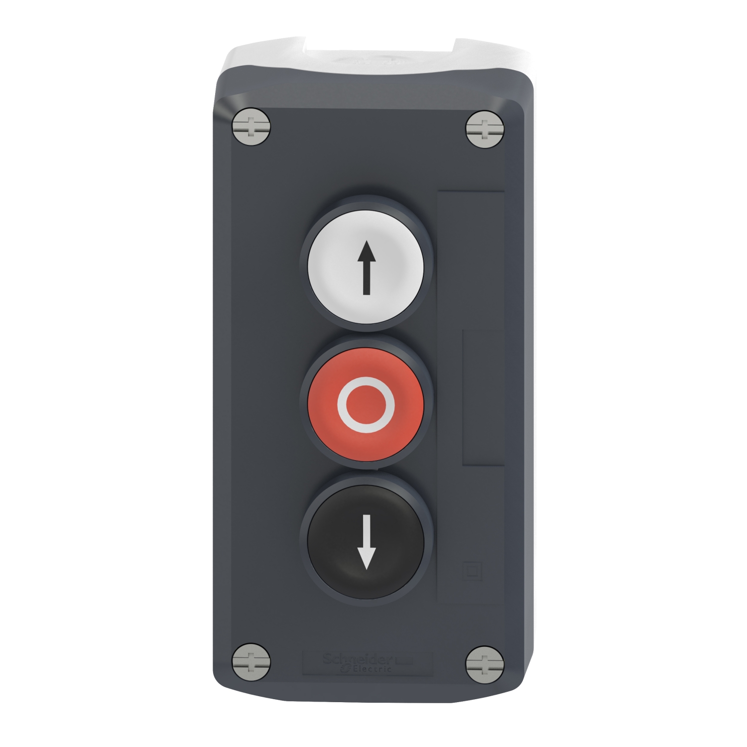 xald324 Schneider Electric Spring Return Enclosed Push Button - SPST, Polycarbonate, 3 Cutouts, Red, Black, White, Yes, IP67,