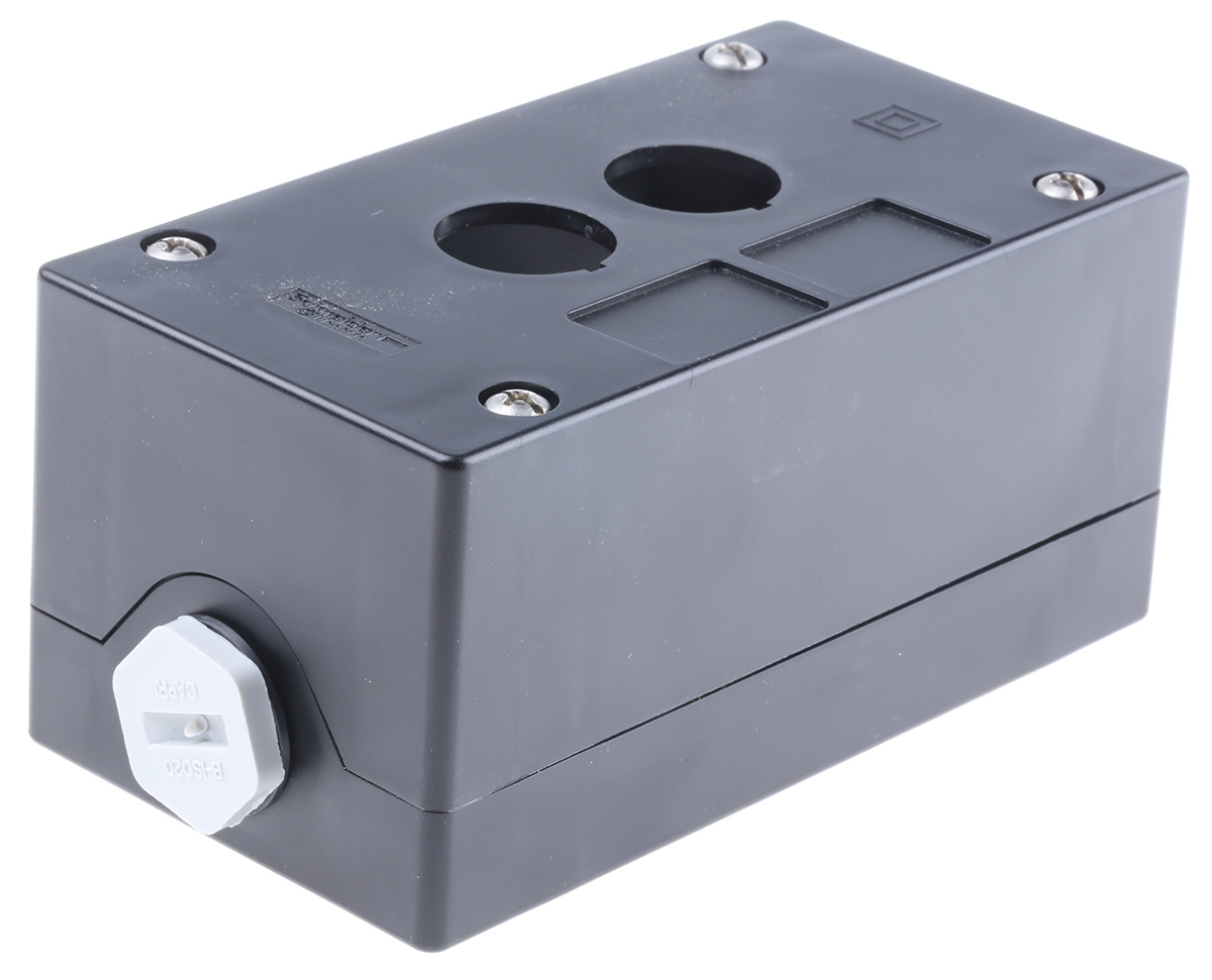 Schneider Electric Black Plastic Harmony XALG Push Button Enclosure - 2 Hole 22 mm Diameter