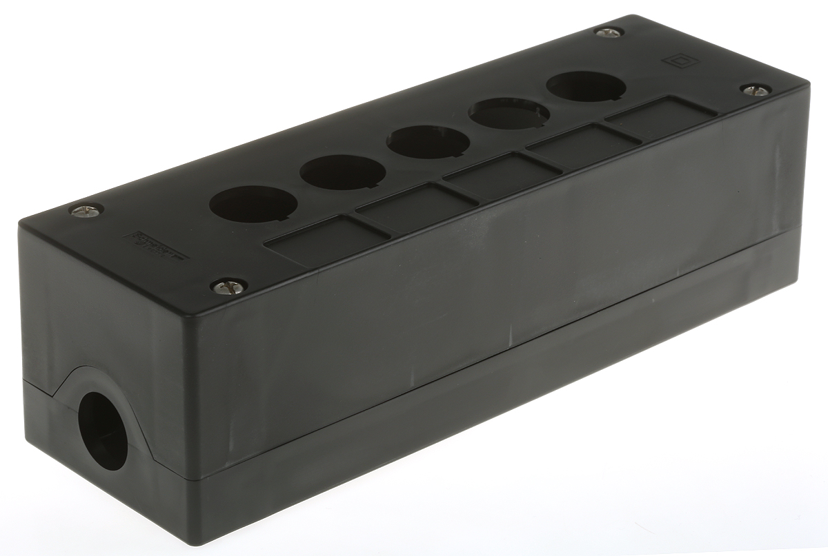Schneider Electric Black Plastic Harmony XALG Push Button Enclosure - 5 Hole 22 mm Diameter