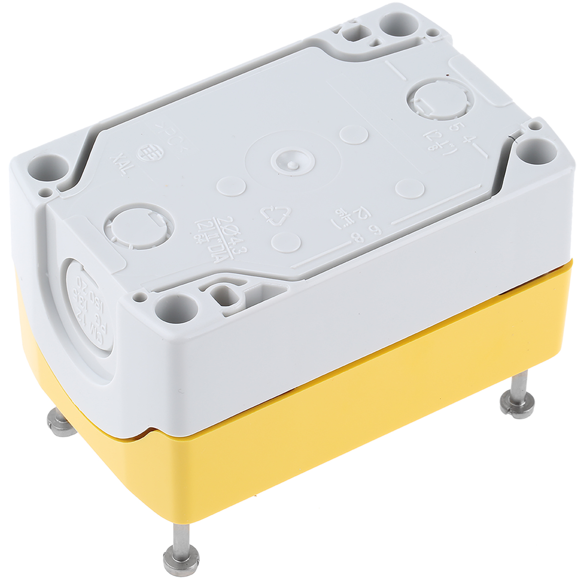 xalk02 Schneider Electric Yellow Plastic Harmony Push Button Enclosure - 2 Hole 22 mm Diameter