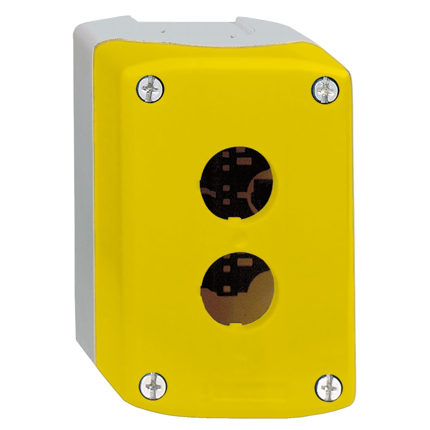 xalk02 Schneider Electric Yellow Plastic Harmony Push Button Enclosure - 2 Hole 22 mm Diameter