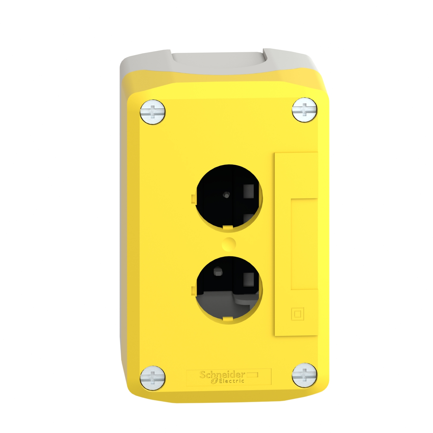 xalk02 Schneider Electric Yellow Plastic Harmony Push Button Enclosure - 2 Hole 22 mm Diameter