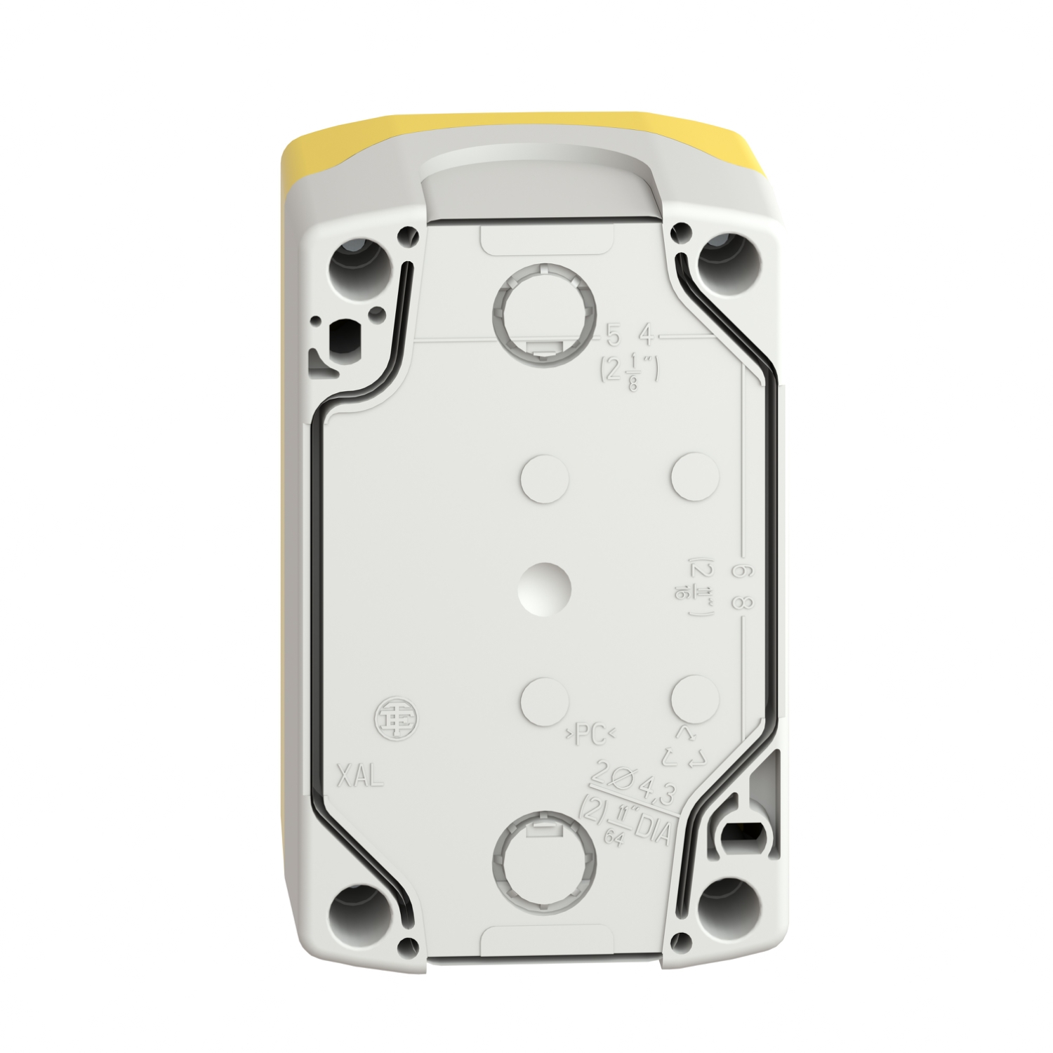 xalk02 Schneider Electric Yellow Plastic Harmony Push Button Enclosure - 2 Hole 22 mm Diameter