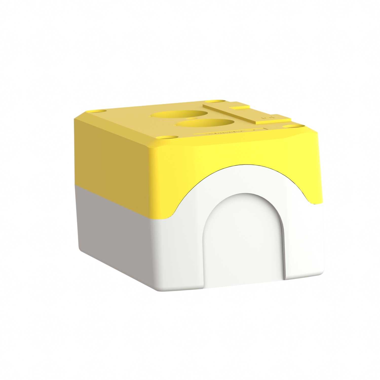 xalk02 Schneider Electric Yellow Plastic Harmony Push Button Enclosure - 2 Hole 22 mm Diameter