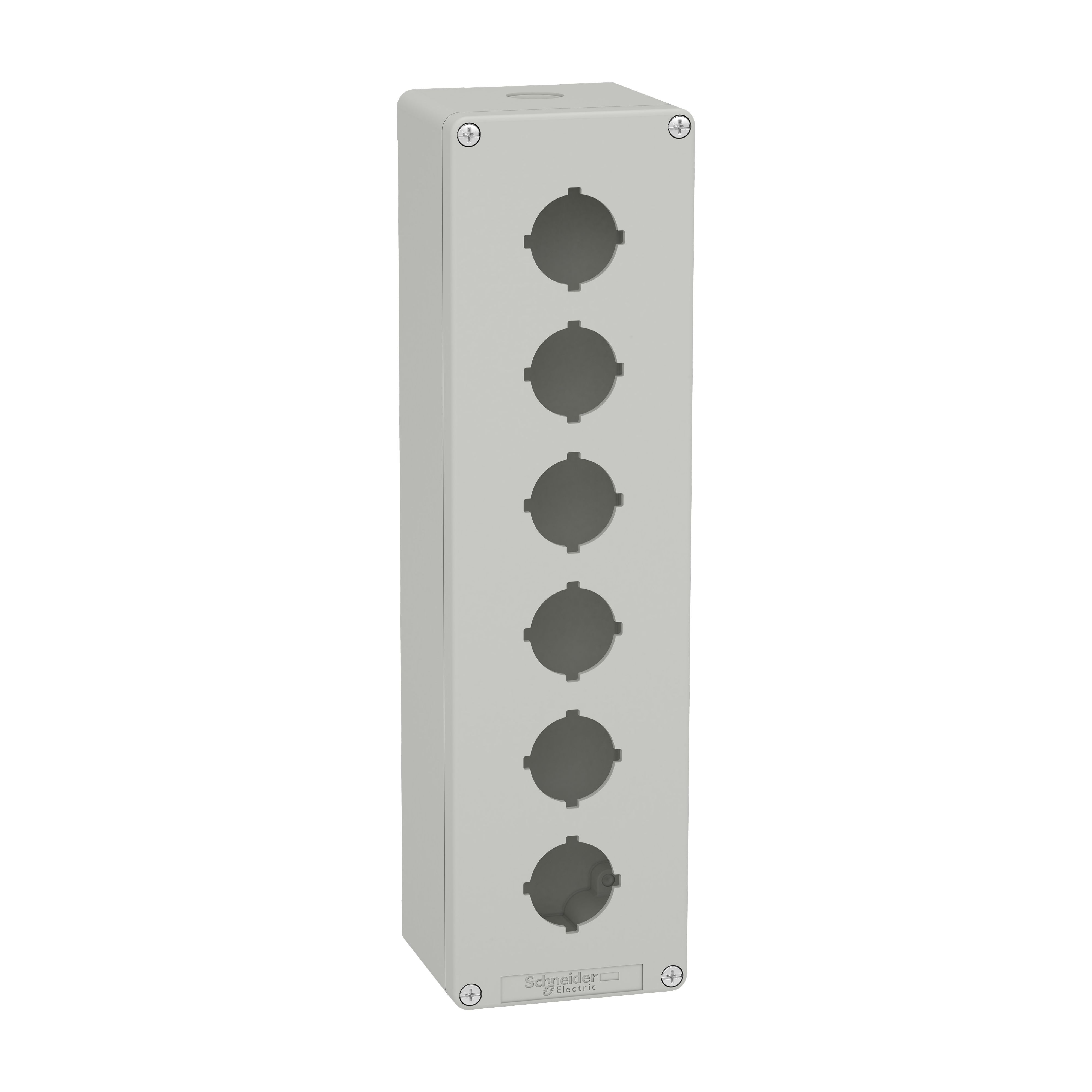 Schneider Electric Grey Die Cast Aluminium Harmony Empty Control Station - 6 Hole 30 mm Diameter