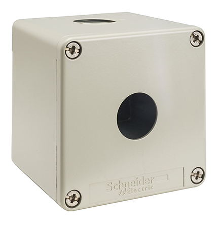 Schneider Electric Grey Zinc Alloy Harmony XAP Control Station Enclosure - 1 Hole 22 mm Diameter