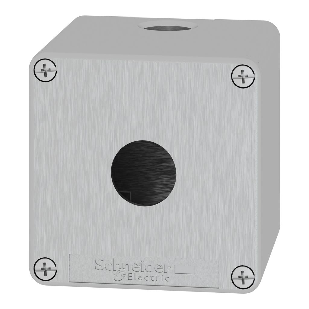 xapg19501 Schneider Electric Grey Zinc Alloy Harmony XAP Control Station Enclosure - 1 Hole 22 mm Diameter