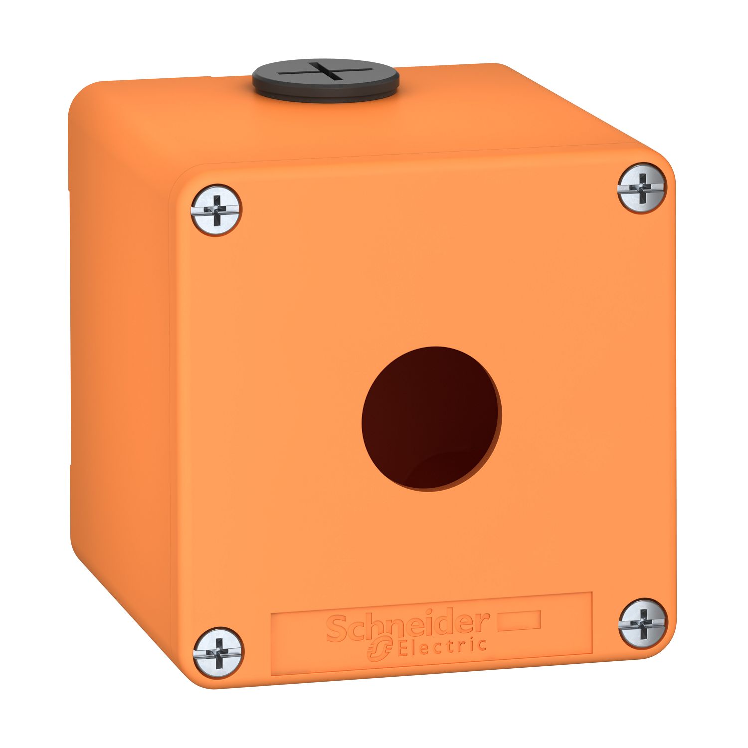 Schneider Electric Orange Die Cast Zinc Harmony Empty Control Station - 1 Hole 22 mm Diameter