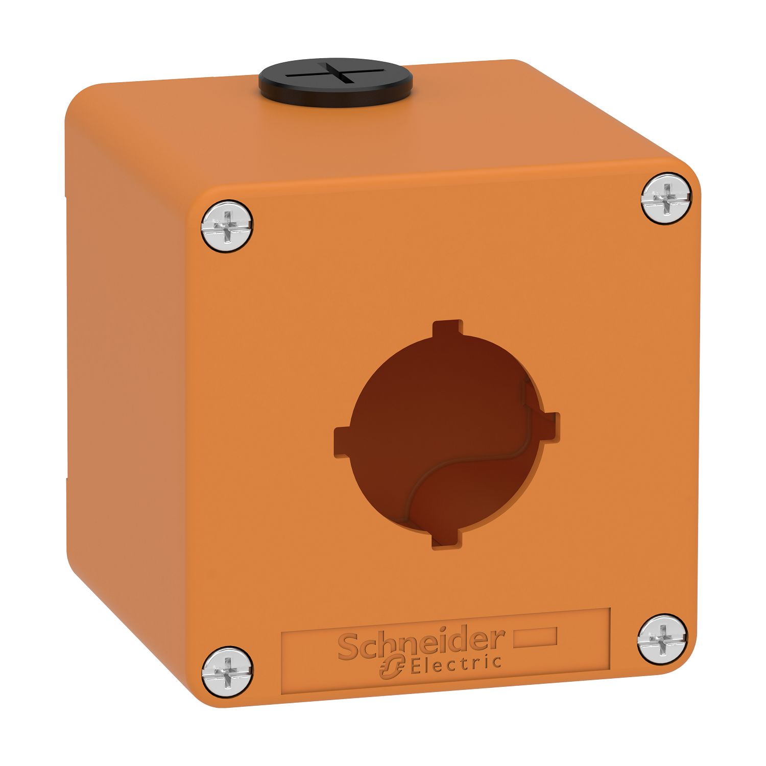 Schneider Electric Orange Die Cast Zinc Harmony Empty Control Station - 1 Hole 30 mm Diameter