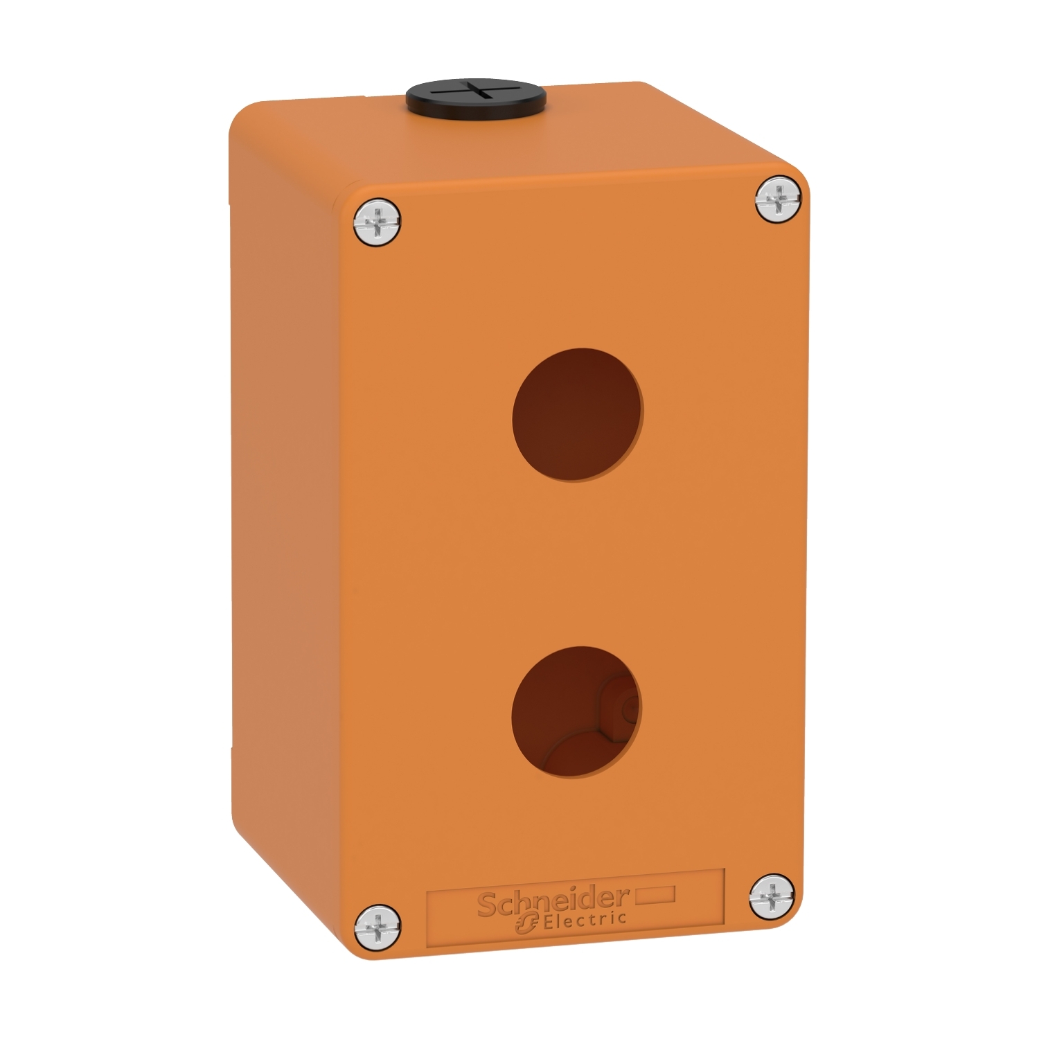 xapo2502 Schneider Electric Orange Die Cast Zinc Harmony Empty Control Station - 2 Hole 22 mm Diameter